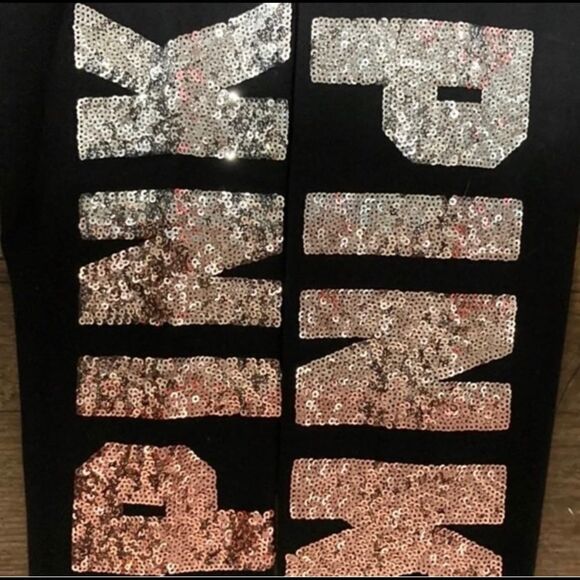 VS PINK OMBRÉ BLING TSHIRT/ YOGA LEGGINGS OUTFIT SET S - Picture 12 of 12